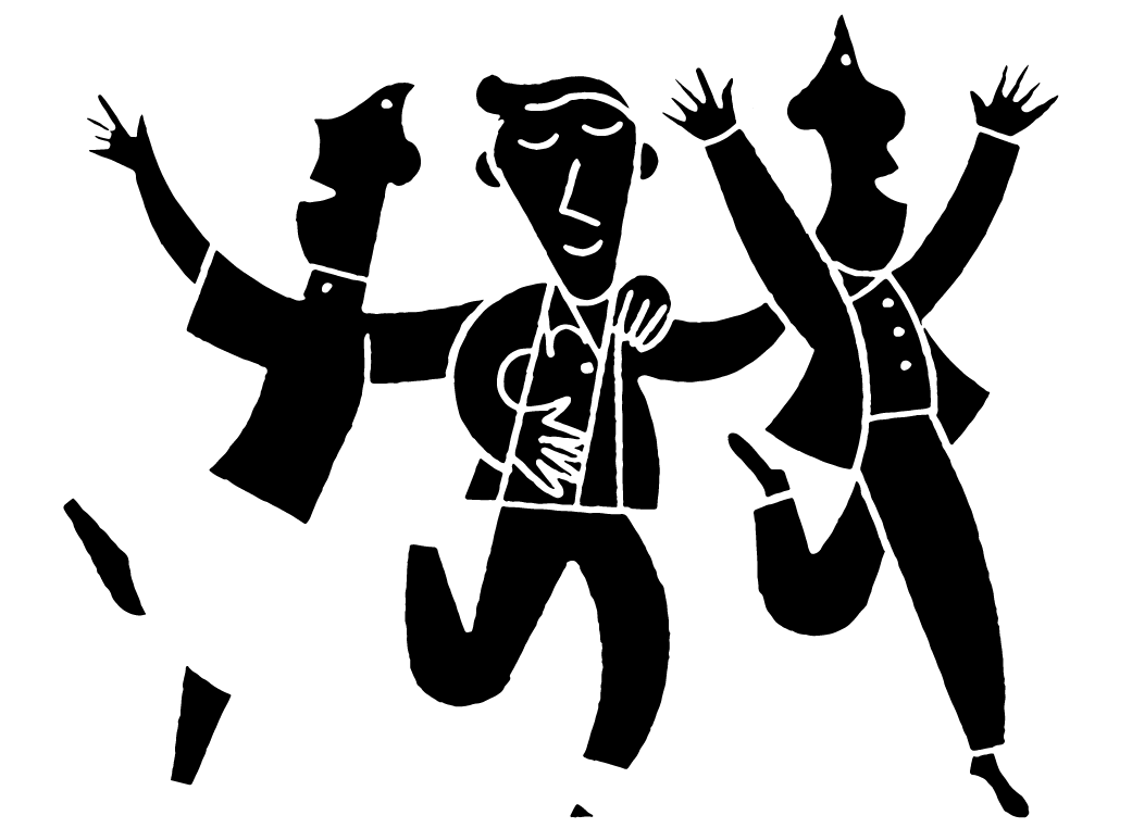 Illustration of two people talking